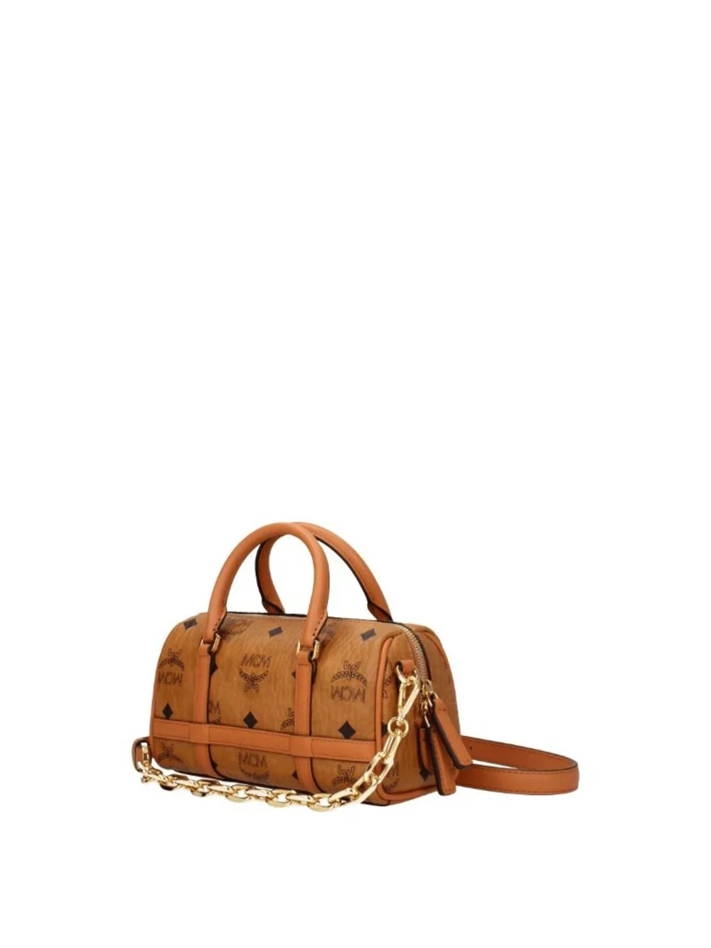 NEW MCM Brown Monogram Mini Aren Boston Bag - Picture 3 of 7
